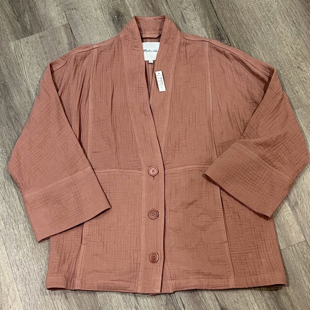 NWT Madewell Medium Lightspun Robe Jacket Lightweight Oversized Cotton Coat